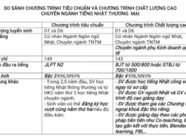 SO SÁNH CHƯƠNG TRÌNH TIÊU CHUẨN VÀ CHƯƠNG TRÌNH CHẤT LƯỢNG CAO CHUYÊN NGÀNH TIẾNG NHẬT THƯƠNG MẠI